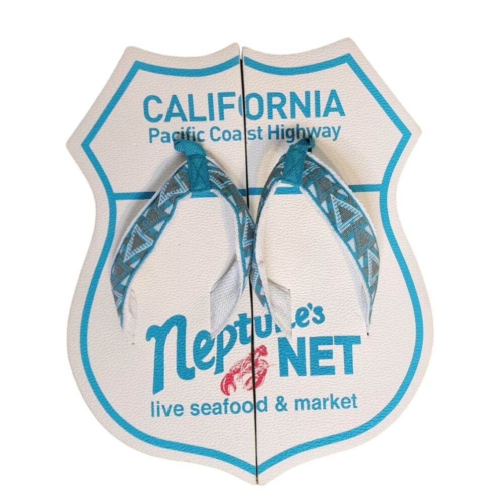 Neptune's Net California Restaurant Official Flip-Flops | Men US Size 9-11 (L)